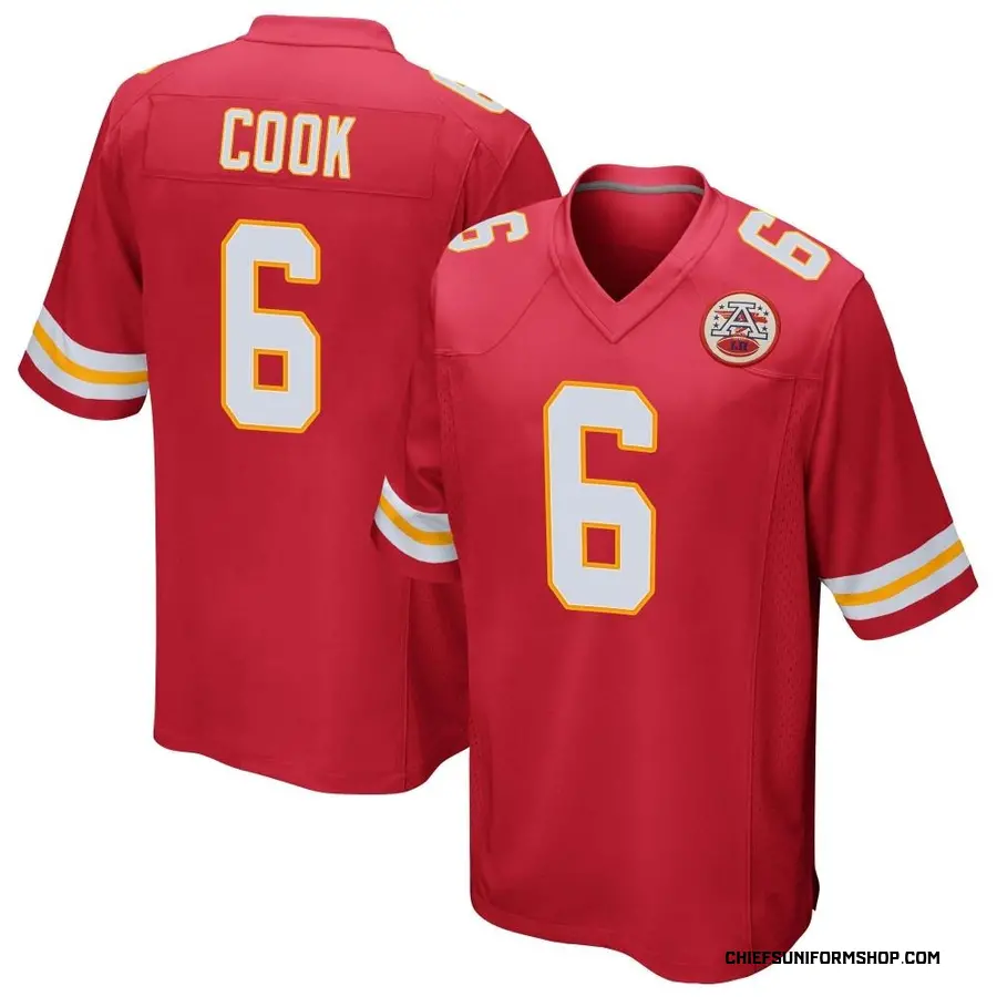 Nike Kenny Cook Kansas City Chiefs Youth Game Red Team Color Jersey